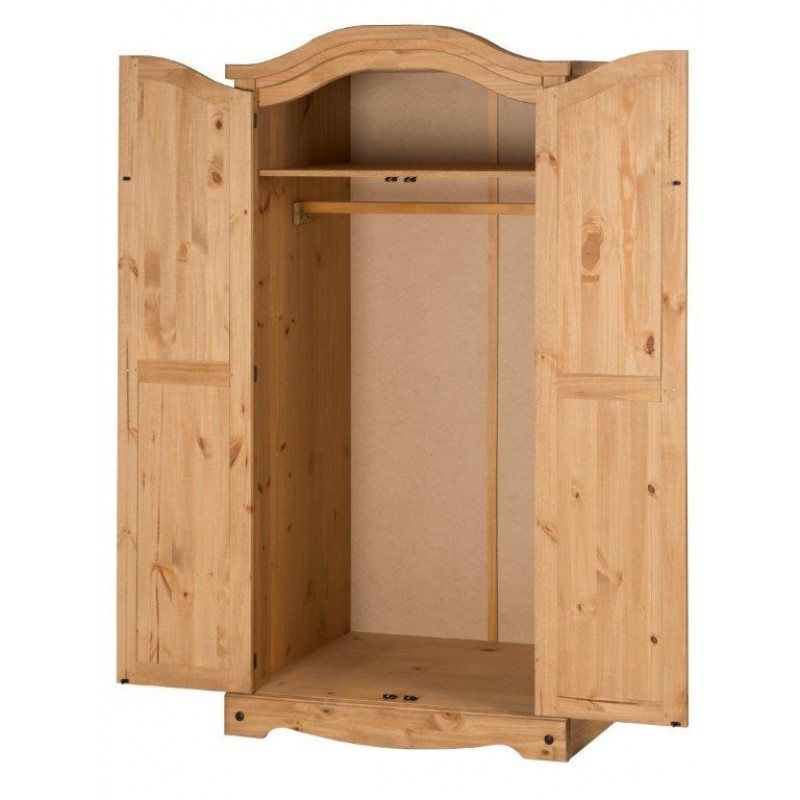 Corona Mexican Pine 2 Door Arch Top Wardrobe Mercers Furniture